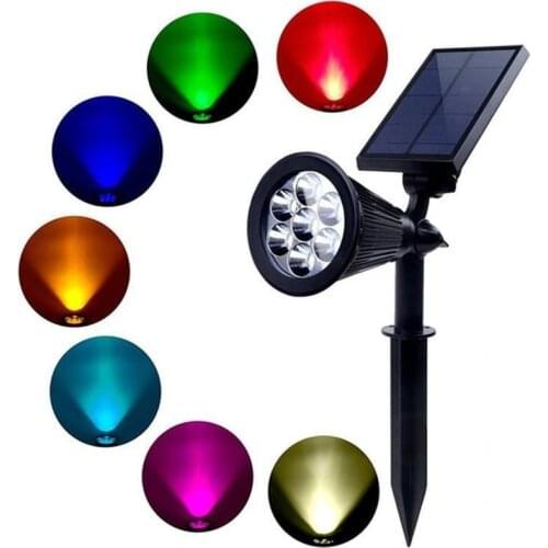 7 LED Solar Lawn Lamp Spotlight Waterproof Light Control Inserting Floor Garden Light Outdoor Adjustable Garden Landscape Lamp