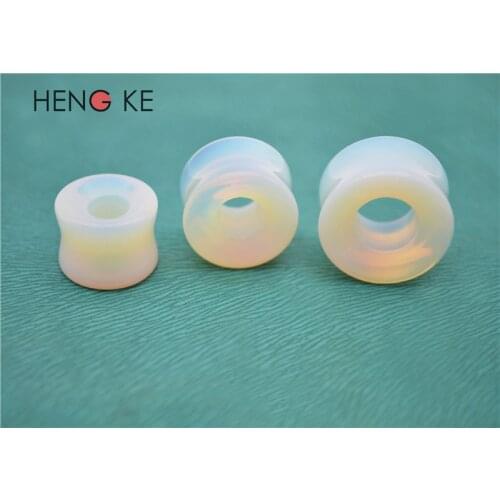 Opal Stone Flesh Tunnel Plug Taper Stetcher Double Flare Opalite Semi Precious Body Piercing Jewelry hip hop