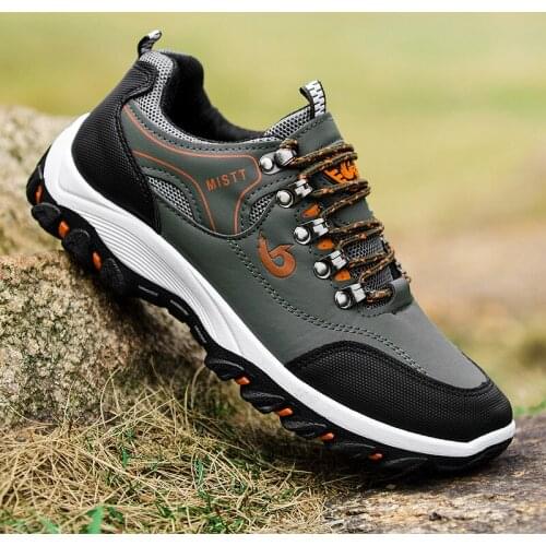 Outdoor Men hiking shoes Breathable anti-skid Wear-resistant lace-up sneakers New mens climbing camping shoesTravel sports shoes