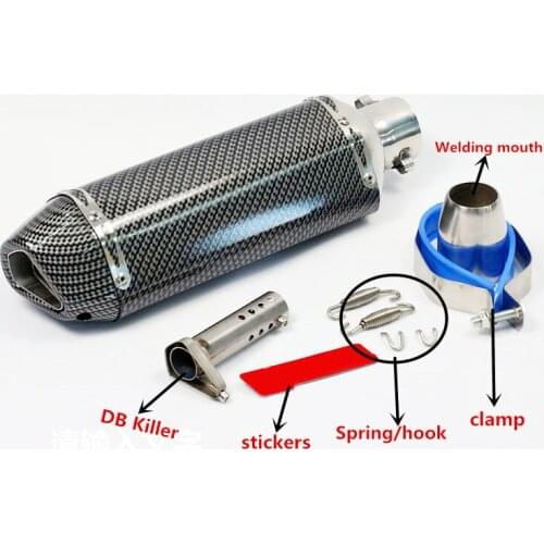 38-51MM Universal Motorcycle exhaust Modified Scooter stainless steel AK Exhaust Muffle Fit for dirt bike most motorcycle ATV