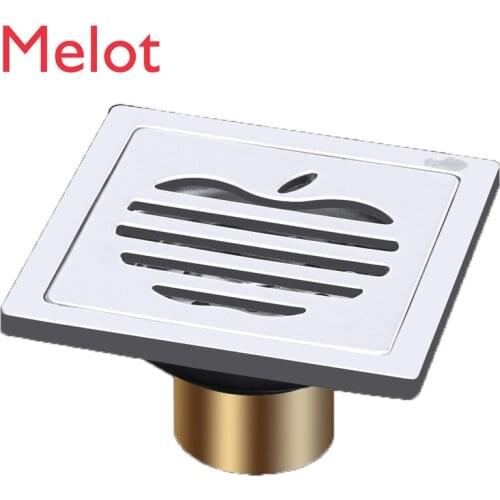 Stainless Steel Thickened 6cm Deodorant Copper Core T-Shaped Floor Drain Balcony Bathroom Deodorant Floor Drain