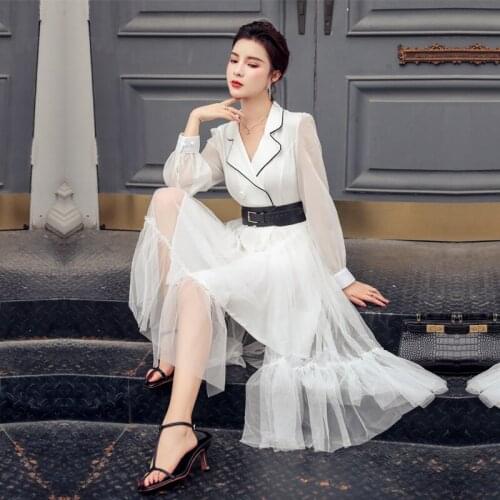 New Autumn Spring Elegant Velvet Lace Patchwork Square Collar Midi Women Slim Office Lady Bowknot A Line Dresses Vestoidos