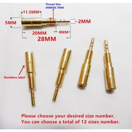 12pcs pilot jet / pack)Mikuni carburetor VM28/486 vice injectors Nozzle for XV125/250 XVS400 TT-R125 YBR125(choose your size)