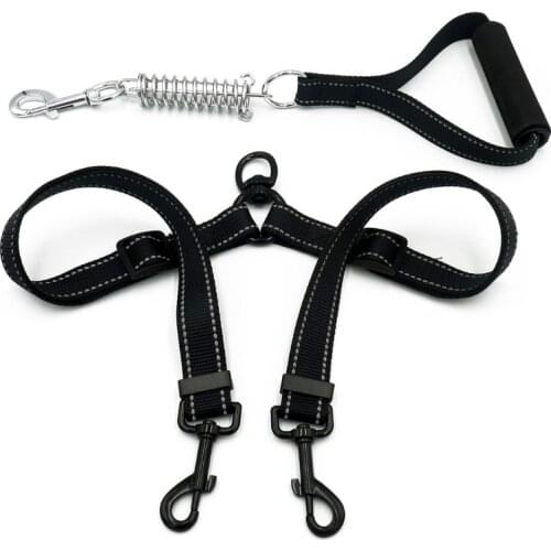 2 in 1 Adjustable Length Dual Leash for Walking Training Dog Lead Splitter for Large Medium Small Pet Supplies