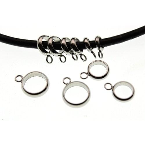 20pcs/lot Stainless Steel Hole 4 5 6 8 mm Silver Charm Pendant Pinch Clips Bails Connectors Bracelet Beads DIY Jewelry Findings