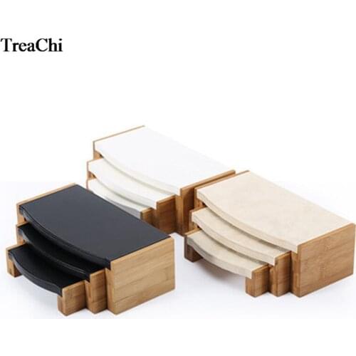 3 Pcs/set Bamboo Wood Arched Earrings Storage Rack Jewelry Bracelet Necklace Display Display Rack Jewelry Display Rack