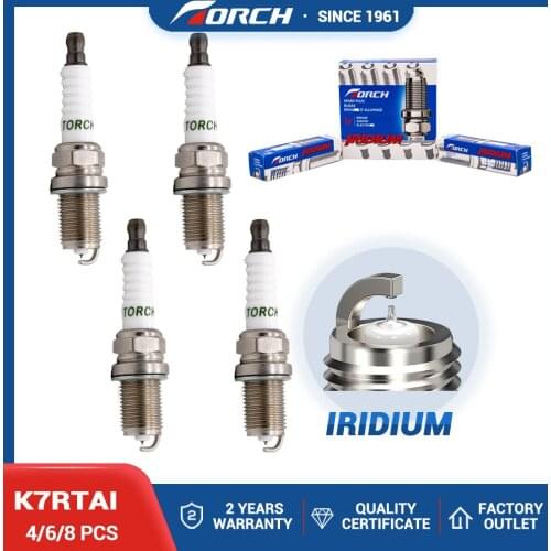 4-8packs China Original TORCH K7RTAI Iridium Spark Plugs Compatible with NGK IZFR6H11 Champion 9803 Denso IK20 Bosch FR7KPP332
