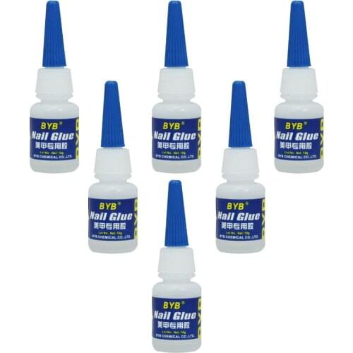 6 Pcs 10g GLUE ACRYLIC UV GEL FALSE Full French NAIL ART TIPS Decoration Tools