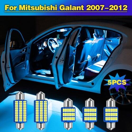 5pcs Error Free Auto LED Bulbs Car Interior Dome Reading Light Trunk Lamp For Mitsubishi Galant 2007 2008 2009 2010 2011 2012