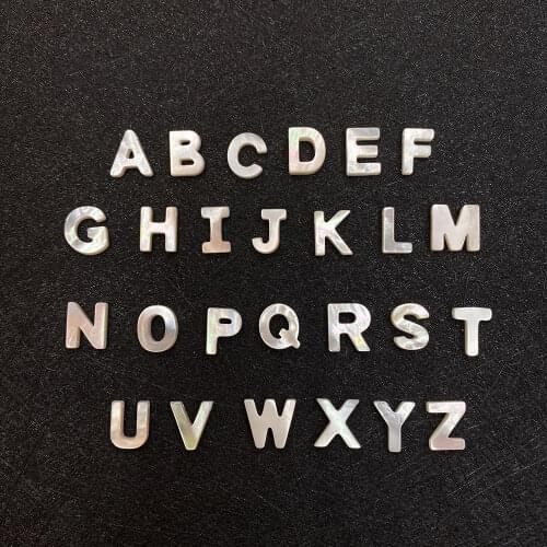 26 Capital Letters Natural Sea Shell Beads Mother-of-pearl Alphabet Beads DIY Jewelry Making Necklace Bracelet Accessories