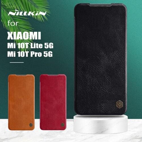 For Xiaomi Mi 10T Lite 5G Case Nillkin Qin Luxury Flip Leather Case Business Card Slot Case for Xiaomi Mi10T Pro Mi 10T Lite