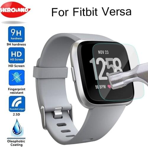 HD Tempered Glass LCD Screen Protector Film cover For Fitbit Versa Protective Film Case Smartwatch Sporting Goods Accessories