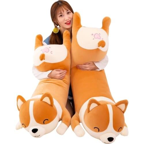 1pc 60/80CM Cute Dog Plush Toys Lovely Shiba Inu Dog Pillow Stuffed Soft Sleeping Cushion for Children Baby Birthday Gifts