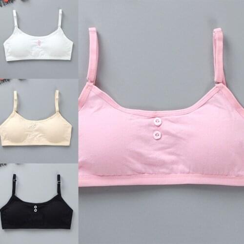 J60B Teen Kids Girls Training Bras Underwear Lingerie Undies Undercloth Thin Strap Top Sleeveless Vest Cotton Bra