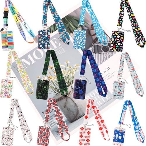 JY213 Cartoon Medicine Dentisit Doctor Nurse Neck Strap Lanyards Keychain Badge Holder Card Pass Hang Rope Lanyard Accessories