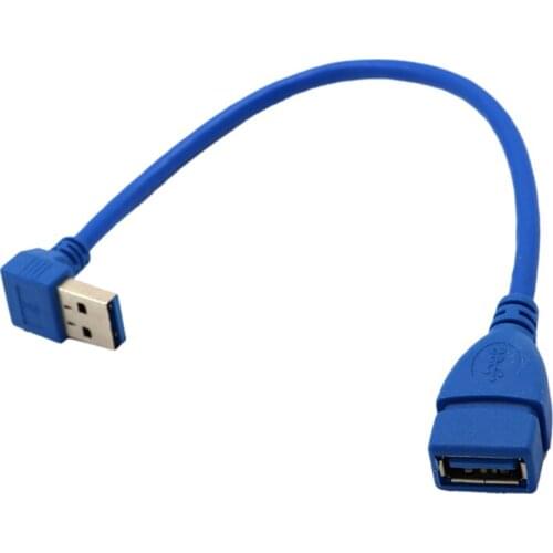 USB3.0 Type-A Male Down Angled To USB 3.0 A Female Extension Cable Cord