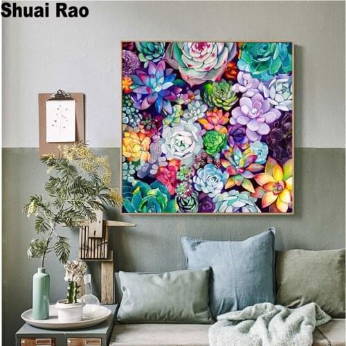 Full drill square Crystal Paintings Succulent Plants Diamond Embroidery Full round 5d Diy diamond painting Cactus Diamond Mosaic