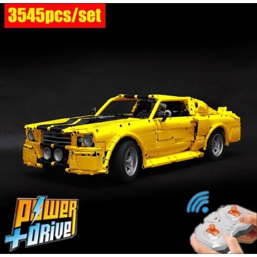 RC Motor Power Functions Classic 1967 Ford Eleanor Mustang Racing Car fit Technic MOC-14616 Building Block Bricks Kid Toys Gift