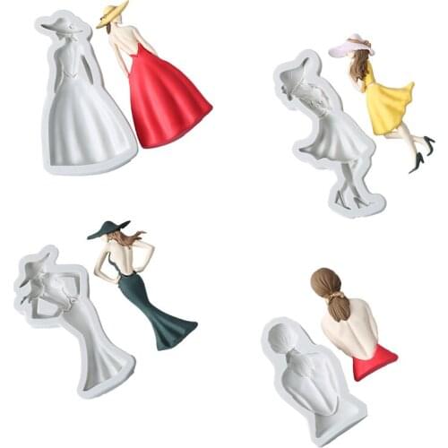 Pretty Princess Girl Silicone Mould Fondant Cake Decorating Mold Chocolate Soft Candy Mould Cake Decorating Tool Baking Utensils