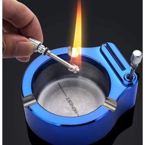 Creative Multifunctional Metal Ashtray Ten Thousand Match Lighter Cigarette Ash Tray Decorative Cigar Crafts Smoking Accessories