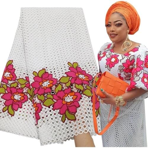 Bestway Latest African Water Soluble Lace Fabric 2021 High Quality Party Borer Embroidery 5 Yards Nigerian Lace Fabric