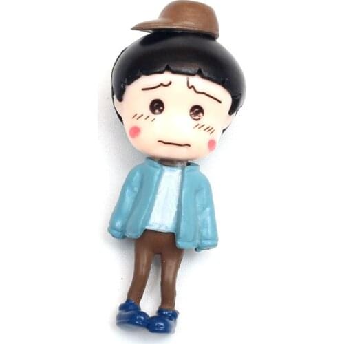 LF 4Pcs Resin Blue Cartoon Doll 43X18mm Decoration Crafts Flatback Cabochon Embellishments For Scrapbooking Diy Accessories