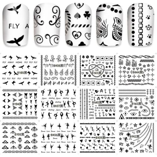 12 Designs Russian text Nail Water Decals Sexy lips finger Sexy girl Transfer Slider Russia Words Manicure Tattoos Set