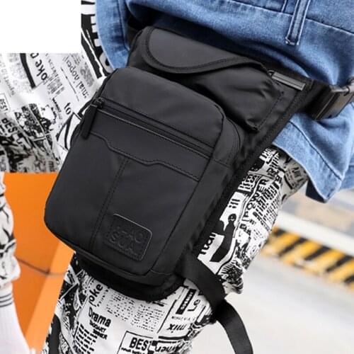 High Quality Nylon Men Drop Leg Bag Fanny Pack Motorcycle Riding Casual Shoulder Cross Body Thigh Male Hip Belt Waist Bags purse