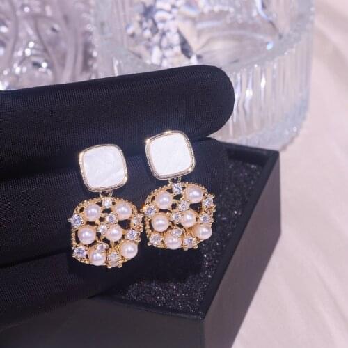 New Trendy Shiny Full Crystal Drop Earrings for Women Geometric Square Dangle Earrings Wedding Zirconia Earrings Jewelry Gifts
