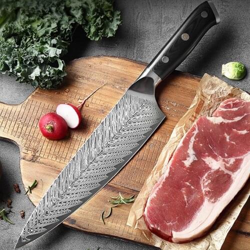 8 Inch Damascus Chef Knife Japanese AUS-10 Super Steel 67Layer Damascus Steel Professional Chefs Knife Kitchen Cooking Cutlery