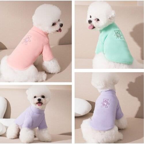 Dog Clothes Autumn and Winter Cubs Two-legged Fleece Small and Medium-sized Dog Bottoming Shirt Cat Spring Pet Clothes