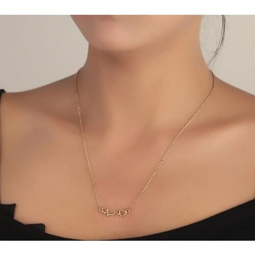 Lifeline Pulse Heartbeat Pendant Necklaces for Women ECG EKG Heart Choker Medical Gifts Nurse Doctor Gift