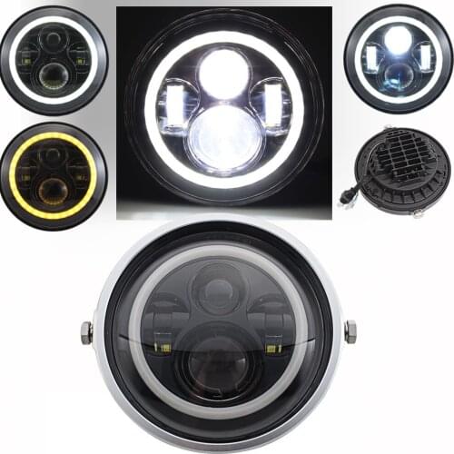 Motorcycle Front Headlight LED Full Angel Eye Head Lamp High /Low Beam DRL Light Fit For HARLEY Sprotster