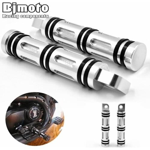BJMOTO Motorcycle Foot Rest HighWay Foot Pegs Driver Passenger Footrest Male Mount For Harley Black Silver