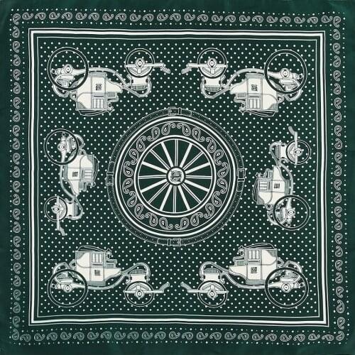 Carriage PSquare Scarves Bandanna Silk Scarf Women 2021 Fashion Head Band Neck Tie Band Professional Neckerchief female bow ties