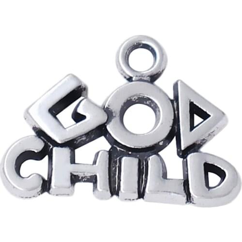 Popular message tag charm GOD CHILD metal pendant DIY children jewelry accessories