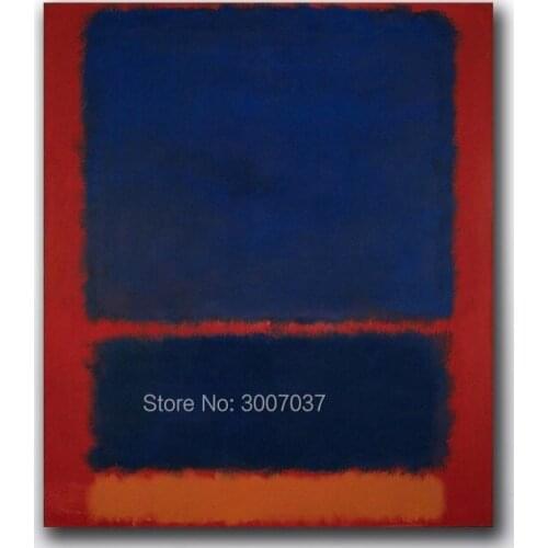 Hand Painted Large Size Blue Orange Red by Mark Rothko Oil Painting Wall Art Picture Painting Art Home Decor Canvas Painting