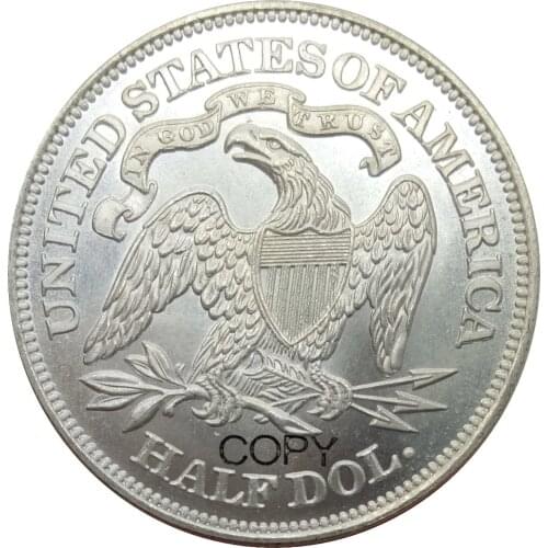 United States Liberty Seated Half Dollars Motto Above Eagle 1867 Brass Plated Silver Copy Coin