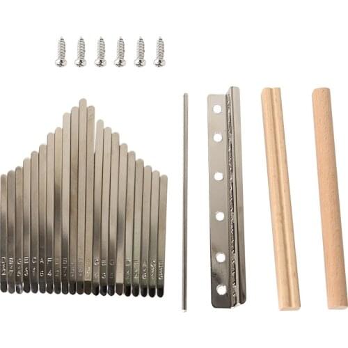 Kalimba Steel Keys+Wood Bridge+Steel Tuning Hammer Kit Musical Instrument Parts Musical Enjoyable Instrument Supplies