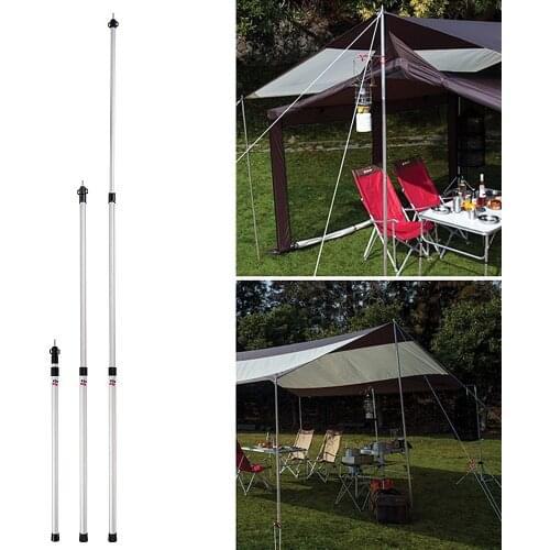 Thicken Aluminum Alloy Pole Adjustable Tent Support Rods Beach Shelter Tarp Awning Replacement Poles Camping Hiking Tent
