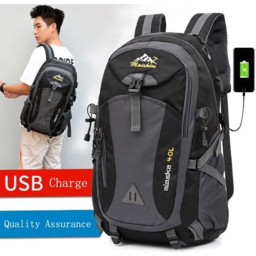 40L Waterproof USB Charging Climbing Backpack Men Cycling Sport Bags Unisex Mountaineering Backpacks Outdoor Travel Bag For Men