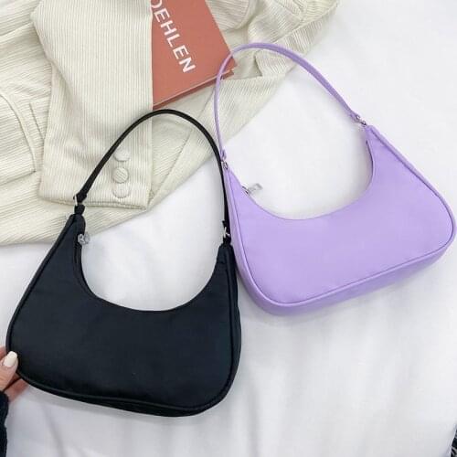 Women Bag Nylon Armpit Shoulder Purse Canvas Small Shoulder Bag Brand Clutch Women Hobos Summer Simple Handbags Bolso Feminina