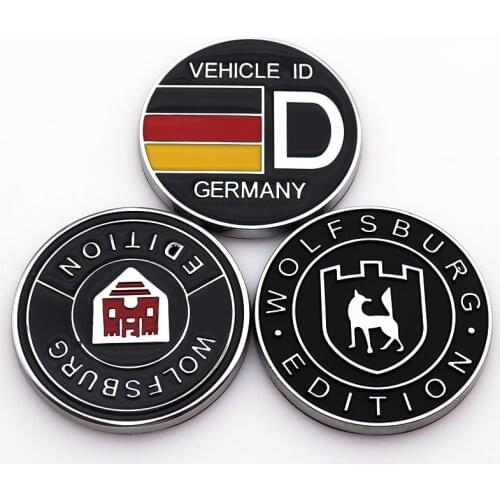1pcs 3D 64mm wolfsburg edition Fender Tail metal Car logo side badge decoration rear bumper trunk emblem sticker Accessories