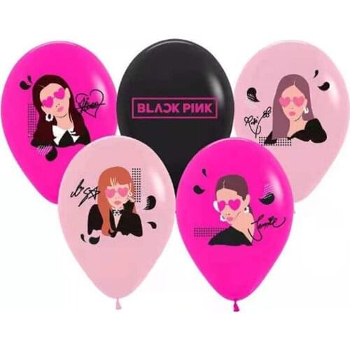 100pcs 12inch Korean Fashion Womens Group Girls BLACK PINK Party Supplies Princess Balloons Birthday Party Decor Girl Ballons