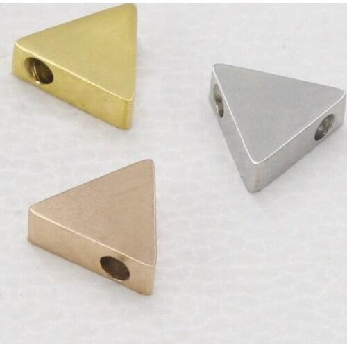 100% Stainless Steel Triangle Bead Charm For Jewelry Making 1.8mm Metal Geometric Beads Mirror Polished 30pcs