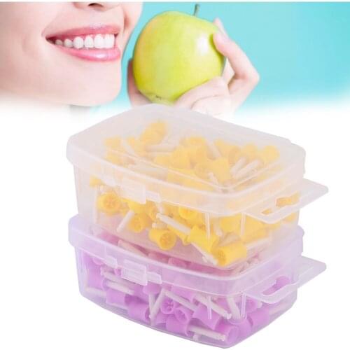 100pcs/set Dental Polishing Rubber Polisher Cup Teeth Stain Removal Whitening Dentist Tool