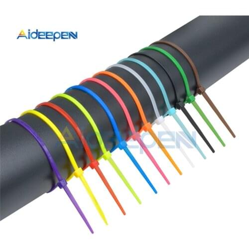 100Pcs/lot 2.5*100mm 12 Color Plastic Non-slip Wire Zip Ties Set 100mm Self-locking Nylon Durable Cable Ties UL Certified