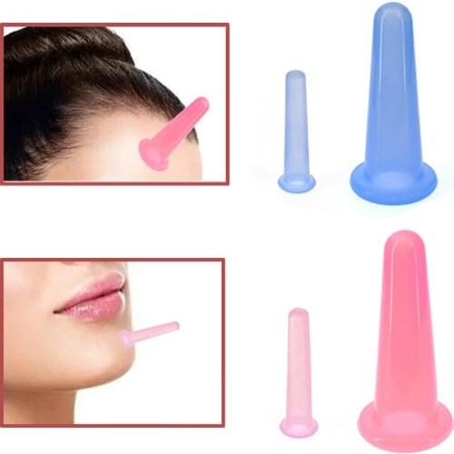 2PCS Silicone Cupping Suction Can Vacuum Face Leg Arm Relaxation Massage Cup Suction Can Vacuum Face Massage Cup