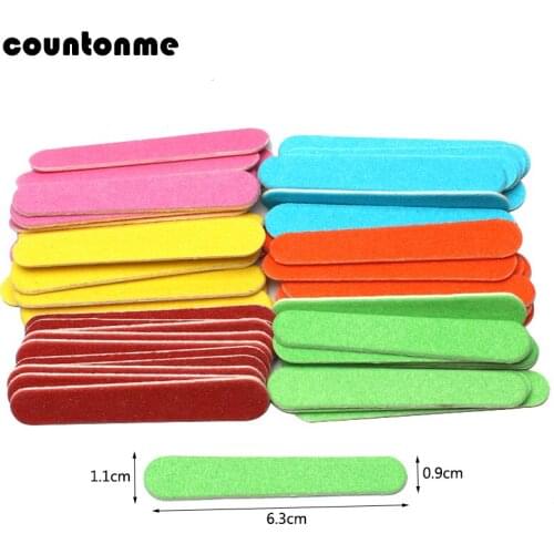 200Pcs Strong Thick Wood Nail Files 180/240 Mini Wooden uv Gel Polish Buffer Buffing mix Color Manicure Sanding Nails Files Set