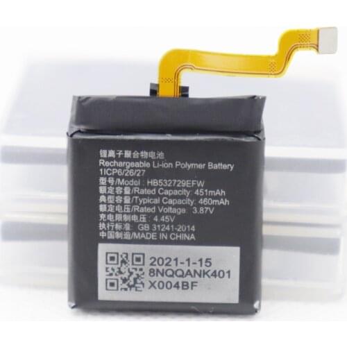 5pcs/lot HB532729EFW 3.8V 460mAh Li-Polymer Battery for huawei GT2 Pro smartwatch